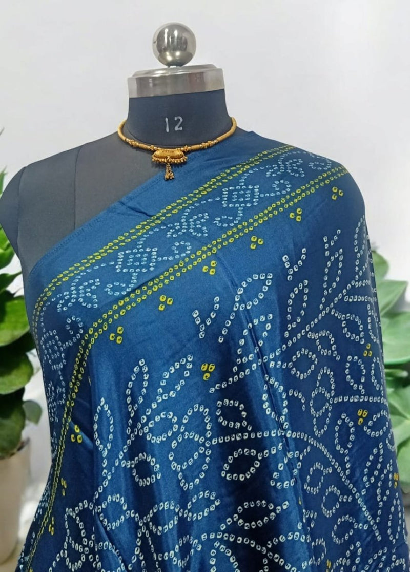 Pure Modal Silk Patola Digital Print Dupatta with Lagdi Patta - Leheriya