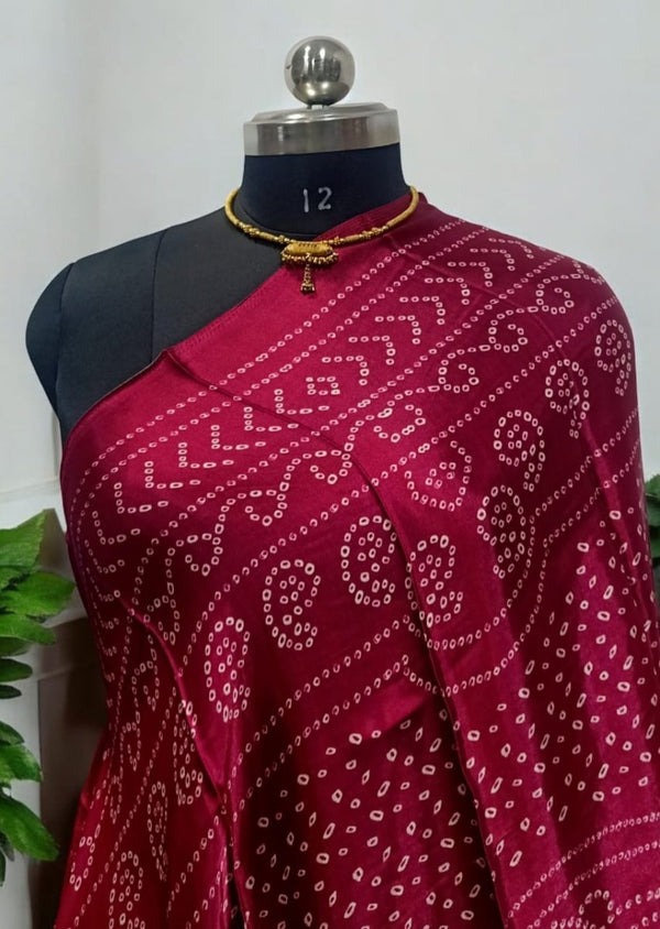 Pure Modal Silk Patola Digital Print Dupatta with Lagdi Patta - Leheriya