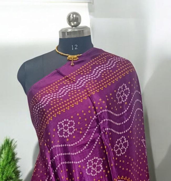 Pure Modal Silk Patola Digital Print Dupatta with Lagdi Patta - Leheriya