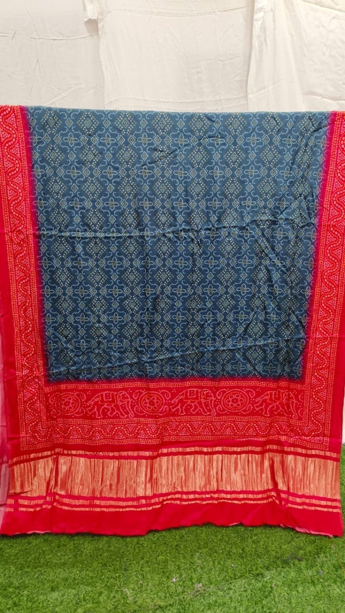 Pure Modal Silk Patola Digital Print Dupatta with Lagdi Patta - Leheriya