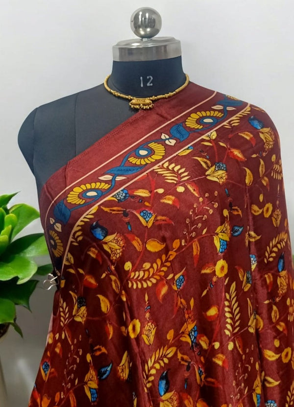 Pure Modal Silk Patola Digital Print Dupatta with Lagdi Patta - Leheriya