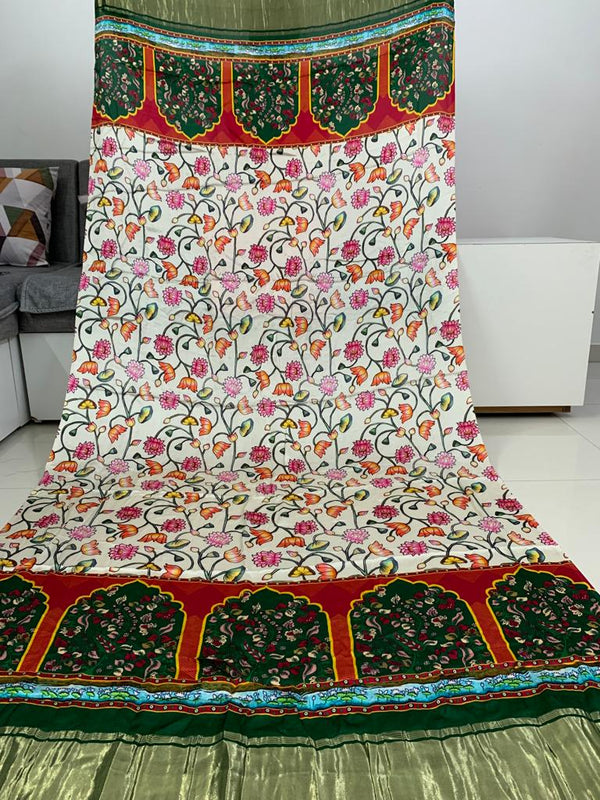 Pure Modal Silk Patola Digital Print Dupatta with Lagdi Patta - Leheriya