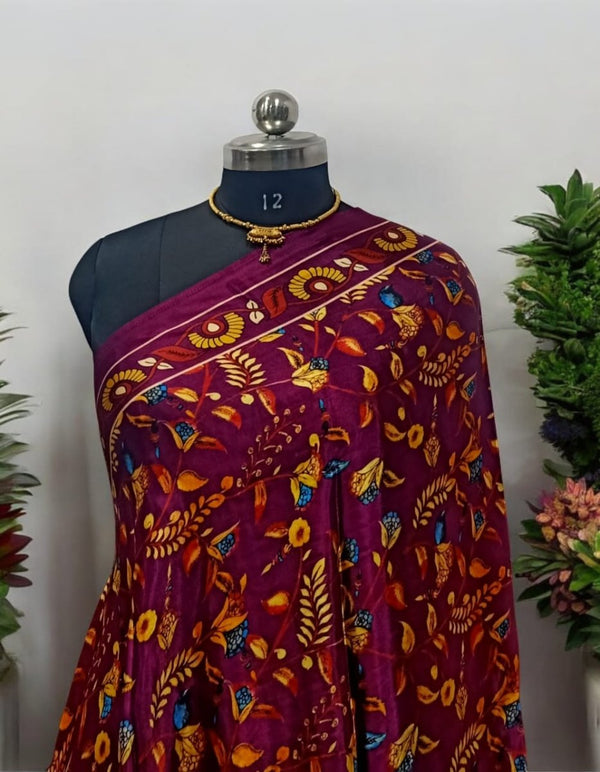 Pure Modal Silk Patola Digital Print Dupatta with Lagdi Patta - Leheriya