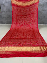 Pure Modal Silk Patola Print Dupatta with Silk Tissue Pallu - Leheriya