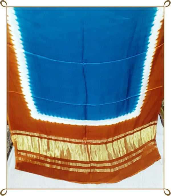 Pure Modal Silk Plain Dupatta with Silk Tissue Pallu - Leheriya