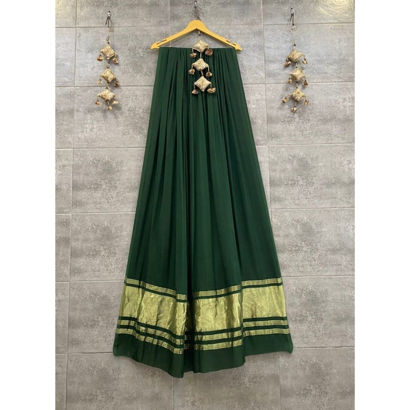 Pure Modal Silk Plain Dupatta with Silk Tissue Pallu - Leheriya