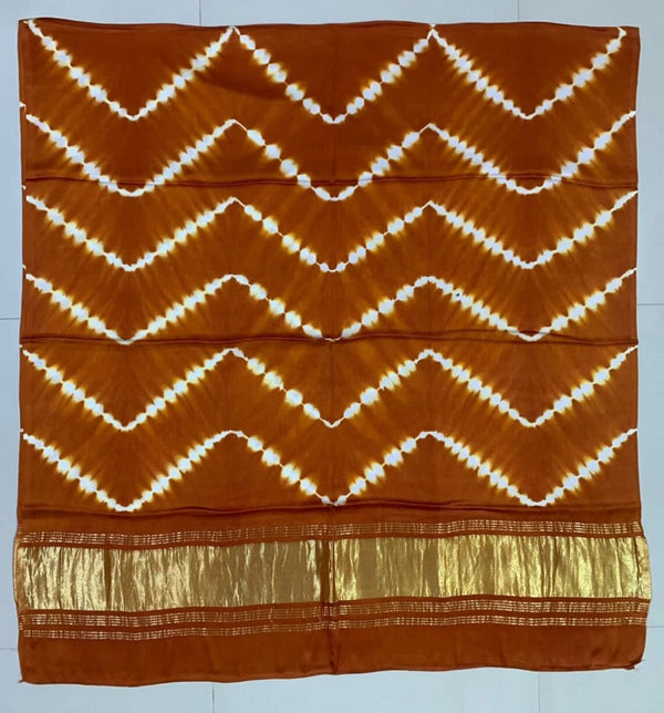 Pure Modal Silk Shibori Dupatta Lagdi Patto - Leheriya