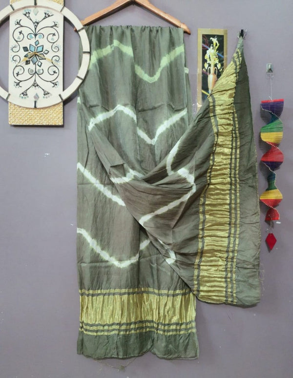 Pure Modal Silk Shibori Dupatta Lagdi Patto - Leheriya