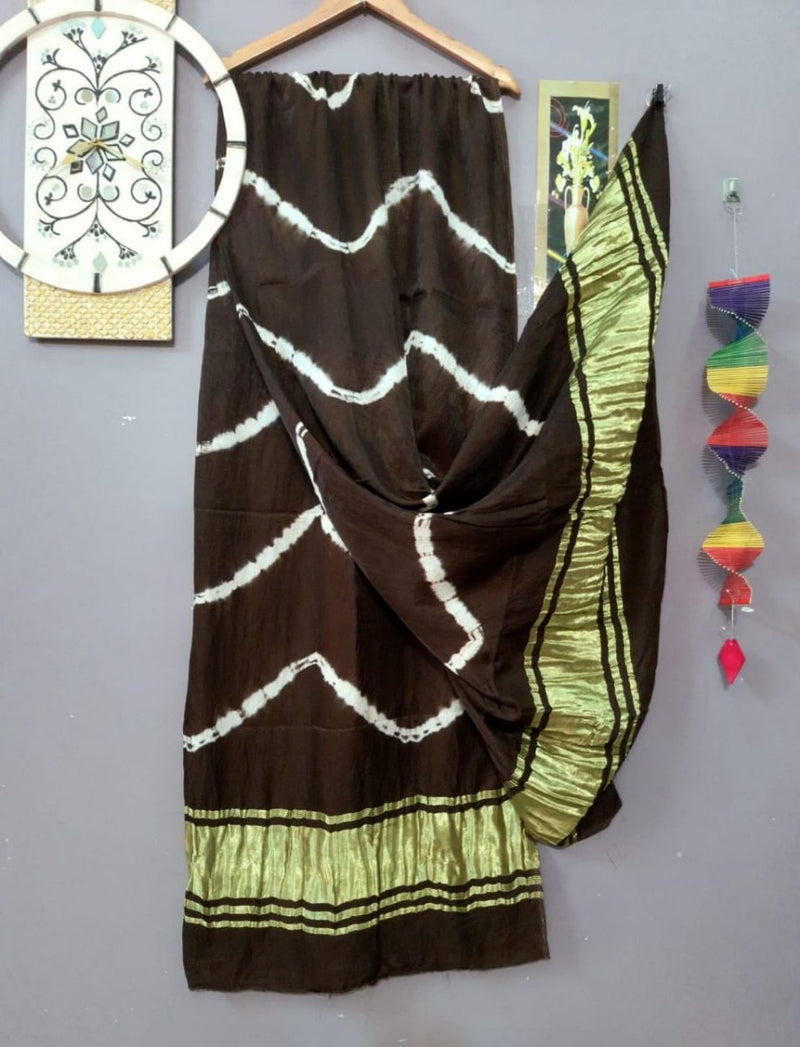 Pure Modal Silk Shibori Dupatta Lagdi Patto - Leheriya