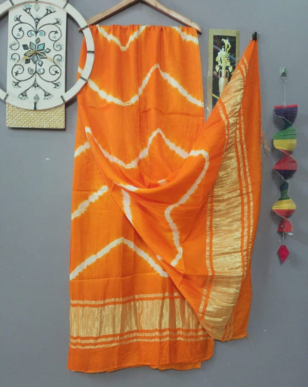 Pure Modal Silk Shibori Dupatta Lagdi Patto - Leheriya