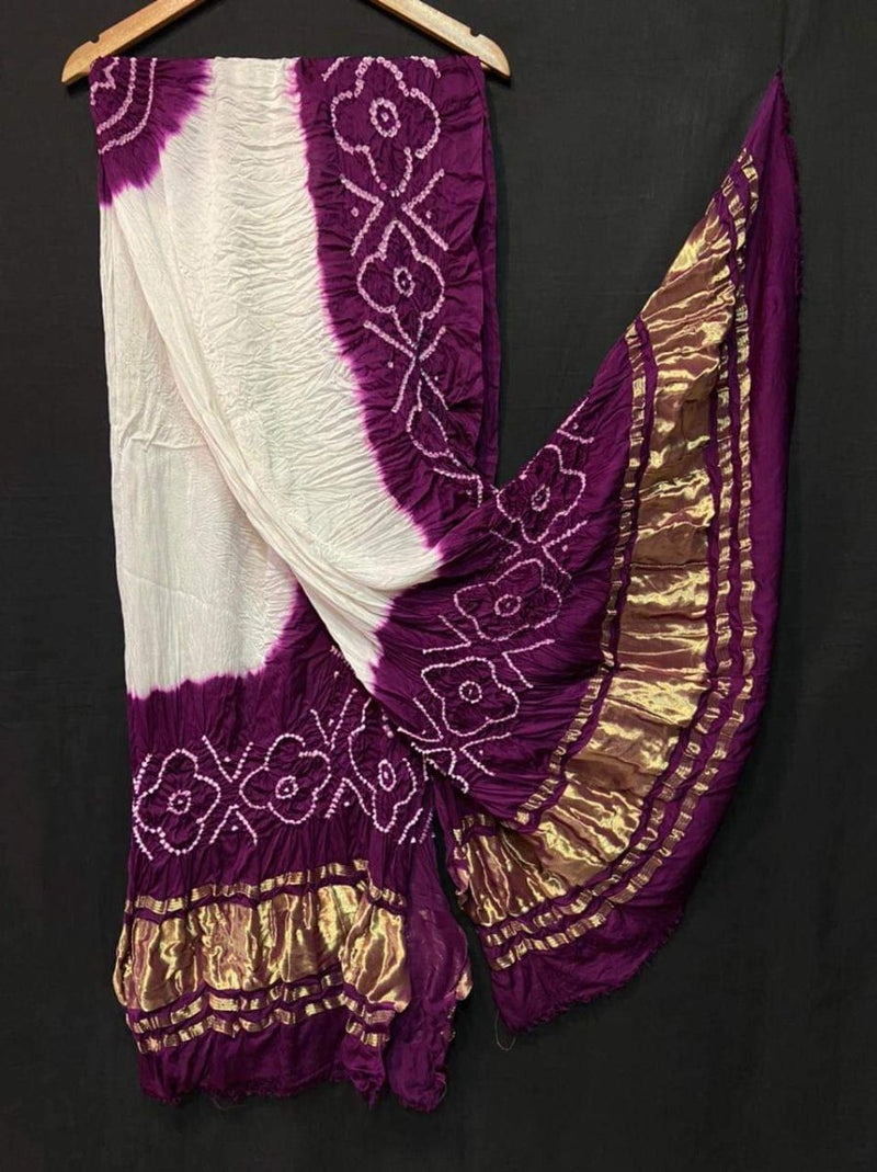 Pure Modal Silk Tie & Dye Hand Bandhani Dupatta - Leheriya