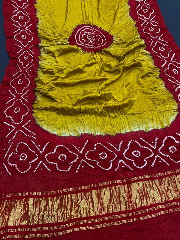 Pure Modal Silk Tie & Dye Hand Bandhani Dupatta - Leheriya