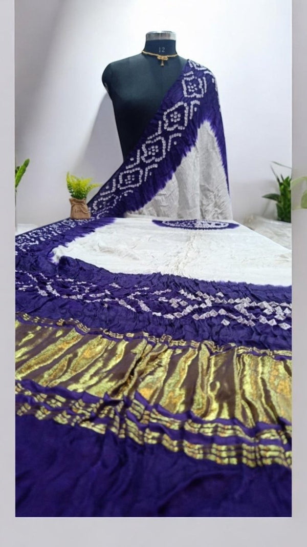 Pure Modal Silk Tie & Dye Hand Bandhani Dupatta - Leheriya