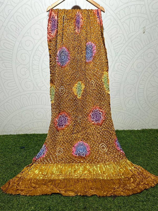 Pure Modal Silk Tie & Dye Hand Bandhani Dupatta - Leheriya