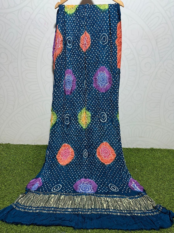 Pure Modal Silk Tie & Dye Hand Bandhani Dupatta - Leheriya