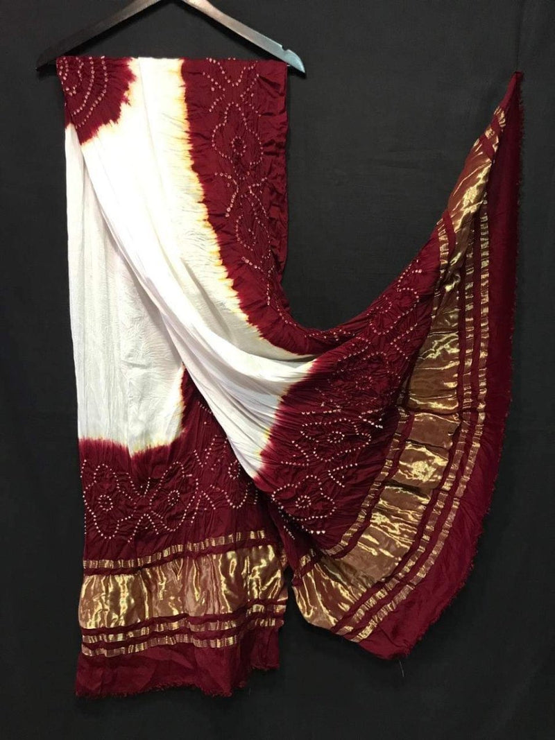 Pure Modal Silk Tie & Dye Hand Bandhani Dupatta - Leheriya