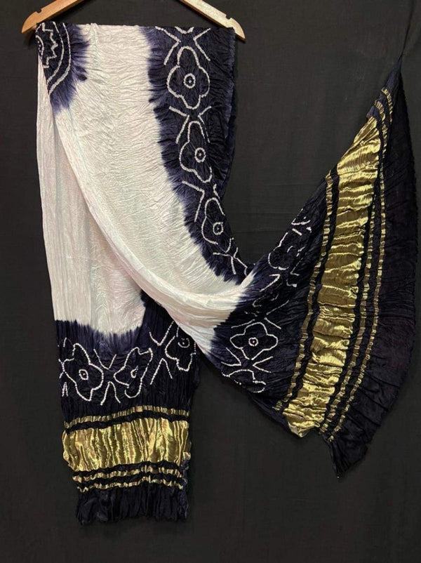 Pure Modal Silk Tie & Dye Hand Bandhani Dupatta - Leheriya