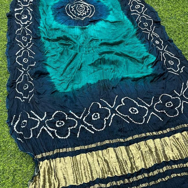 Pure Modal Silk Tie & Dye Hand Bandhani Dupatta - Leheriya