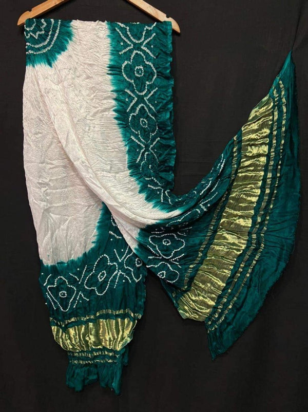 Pure Modal Silk Tie & Dye Hand Bandhani Dupatta - Leheriya