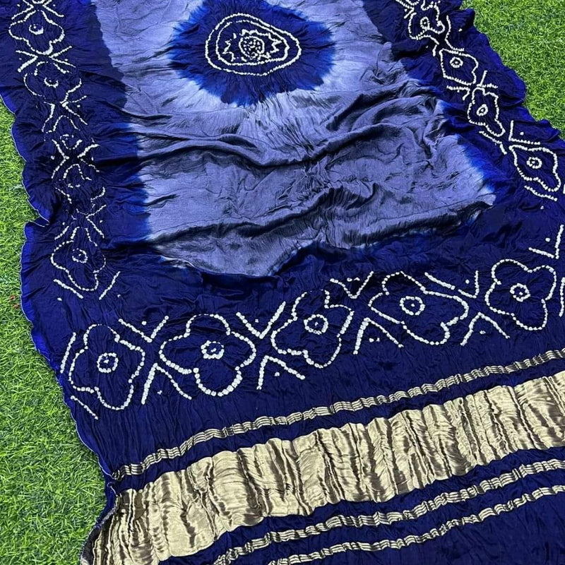 Pure Modal Silk Tie & Dye Hand Bandhani Dupatta - Leheriya