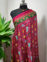 Pure Silk Patola Digital Print Dupatta with Lagdi Patta - Leheriya