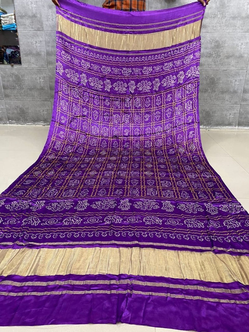 Pure Silk Patola Digital Print Dupatta with Silk Tissue Pallu - Leheriya