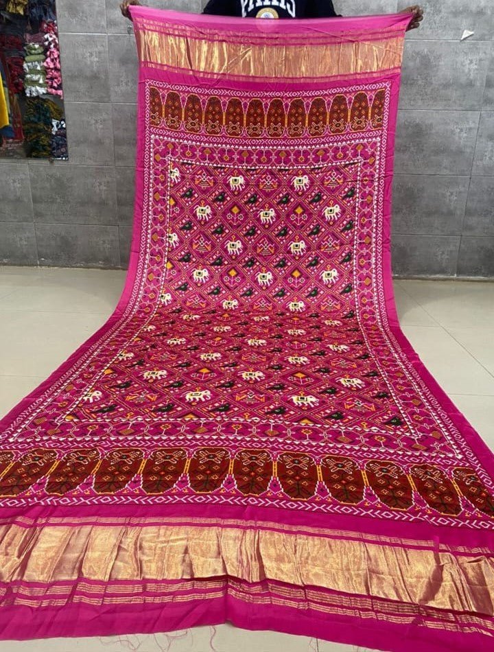 Pure Silk Patola Digital Print Dupatta with Silk Tissue Pallu - Leheriya