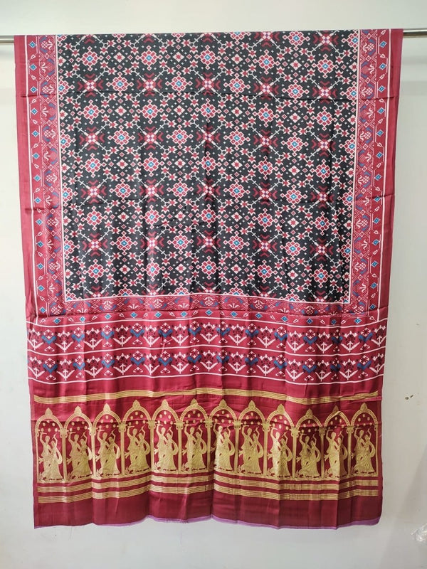 Pure Silk Patola Print Dupatta with Naksi Zari Patta - Limited Edition - Leheriya