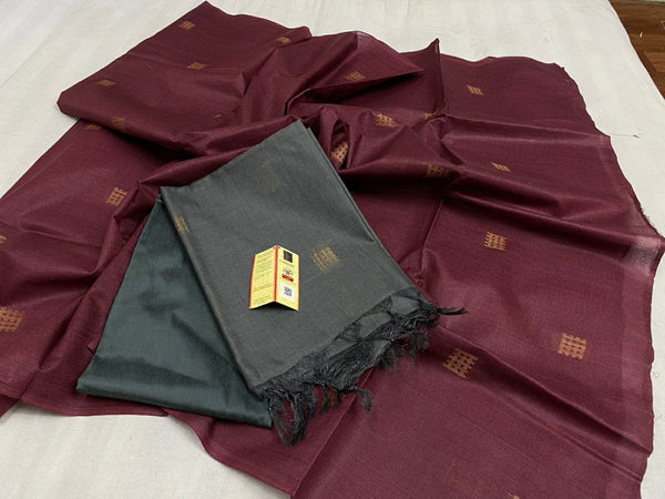 Pure Tussar Silk Three Piece Salwar Suit Material - Leheriya