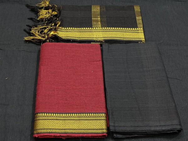 South Cotton Mangalgiri Salwar Suit with Nizam Border - Leheriya