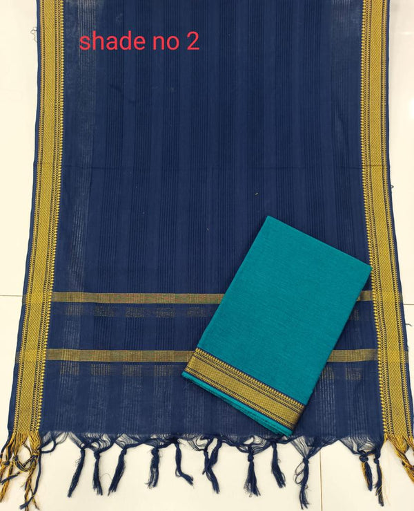 South Cotton Mangalgiri Salwar Suit with Nizam Border - Leheriya