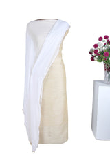 White Dyeable Chiffon Plain Dupatta - Leheriya