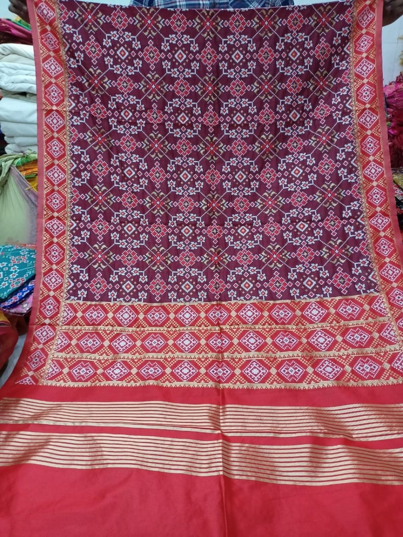 Woven Patola Banarasi Silk Dupatta - Leheriya