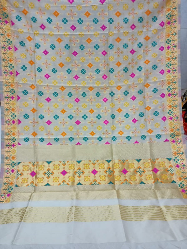 Woven Patola Banarasi Silk Dupatta - Leheriya