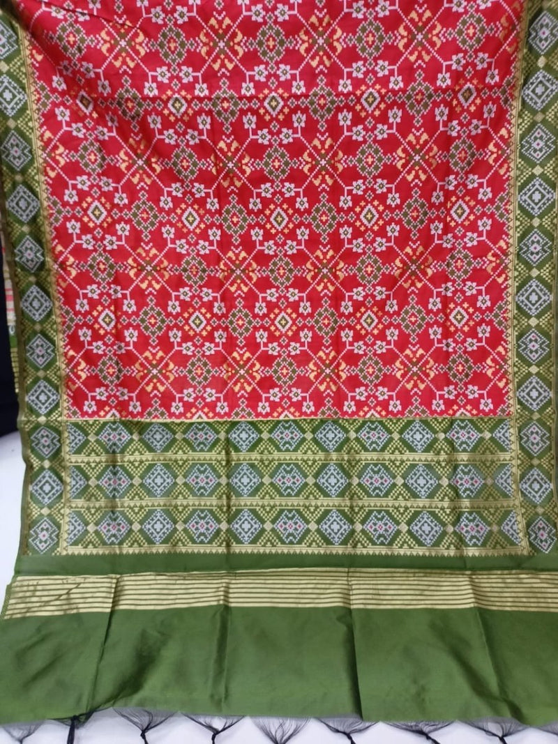 Woven Patola Banarasi Silk Dupatta - Leheriya